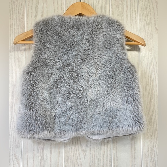 Gymboree Vest Girls 7-8 Medium Faux Fur Gray Toggle Button Lined EUC - Picture 3 of 3
